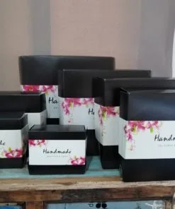 Κουτιά ζαχαροπλαστείου - patisserie box Handmade logo black colour