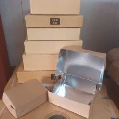 Alternative view of Κουτιά ψητοπωλείο – grill boxes aluminium cladding 10kilo pack size 18x15x7.7