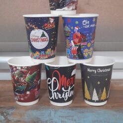 χάρτινα ποτήρια christmas  paper cups 14oz Χριστουγεννιάτικα Χάρτινα Διπλότοιχα ποτήρια
