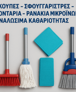Σκούπες – Σφουγγαρίστρες – Κοντάρια – Πανάκια Μικροϊνών – Αναλώσιμα Καθαριότητας | Nicochem Cyprus