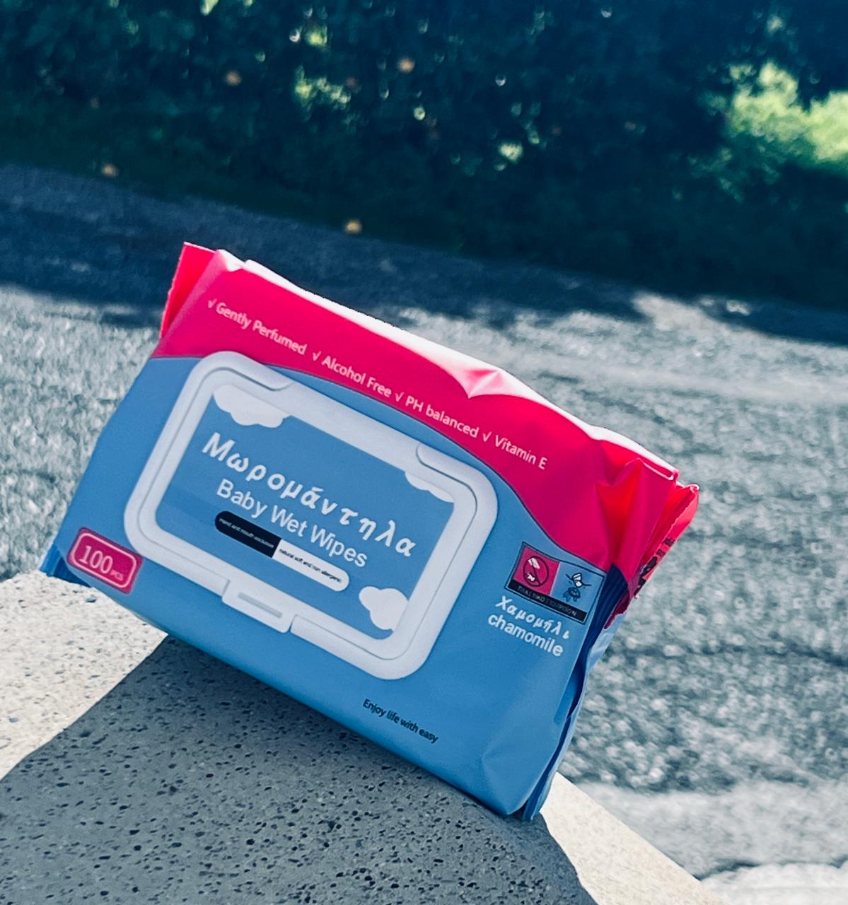 Baby Wipes) Chamomile 100pcs | Απαλά Μωρομάντηλα Χαμομήλι – Nicochem Κύπρος