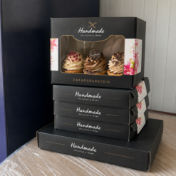 🍰 Κουτί Ζαχαροπλαστείου με Παράθυρο | Handmade Premium Συσκευασία